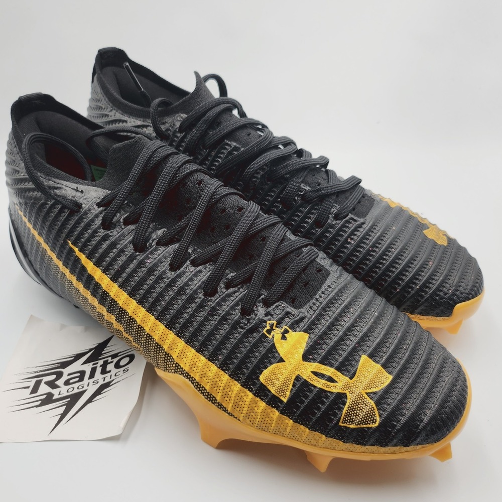 Men Size 11 Under Armour Football Cleats UA Blur Pro Black Steeltown 3028220-002